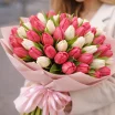 Для моей принцессы - букет из белых и розовых тюльпанов 3
