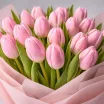 25 розовых тюльпанов с сердцем 2