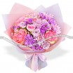 Дыхание зимы - букет из розовых роз и хризантем 2