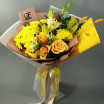 Луч солнца- букет с лилиями и хризантемами 2