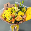 Луч солнца- букет с лилиями и хризантемами 3