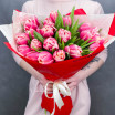 Видео обзор букета Очарована весной - букет из розовых тюльпанов 