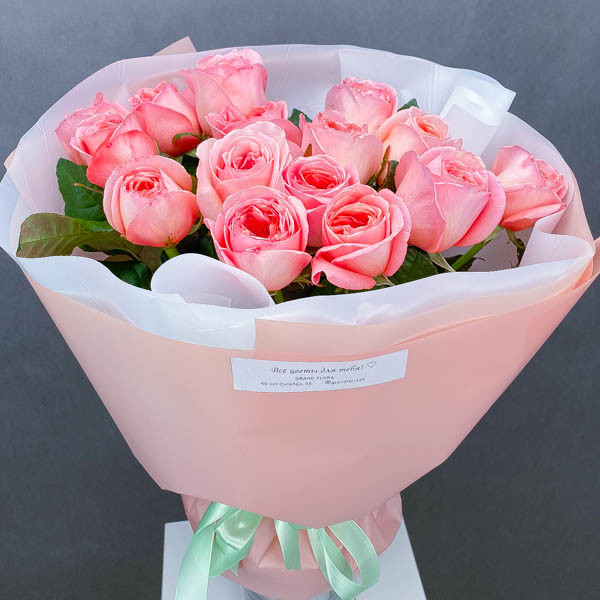 Букет розовых роз (50 см)