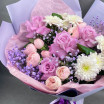 Цветение лета - букет из роз и хризантем 2
