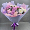 Цветение лета - букет из роз и хризантем 3