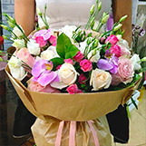 Прима - букет из роз и орхидей